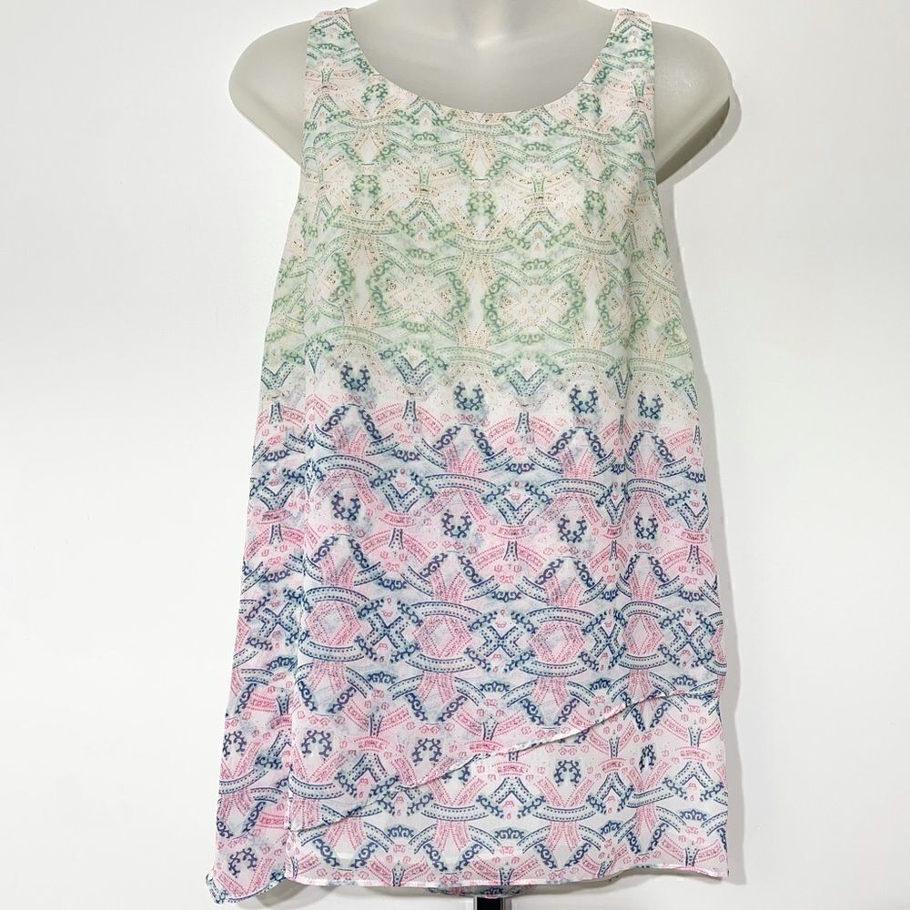 CAbi chiffon wrap tank top blouse shirt small EUC